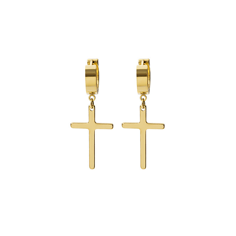 Wholesale Unpierced Stainless Steel Cross Earrings